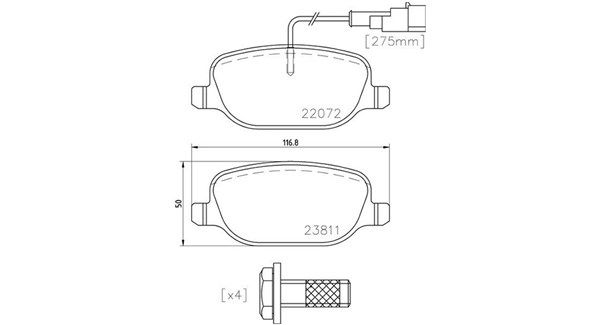 MAGNETI MARELLI Комплект тормозных колодок, дисковый тормоз 363700423166